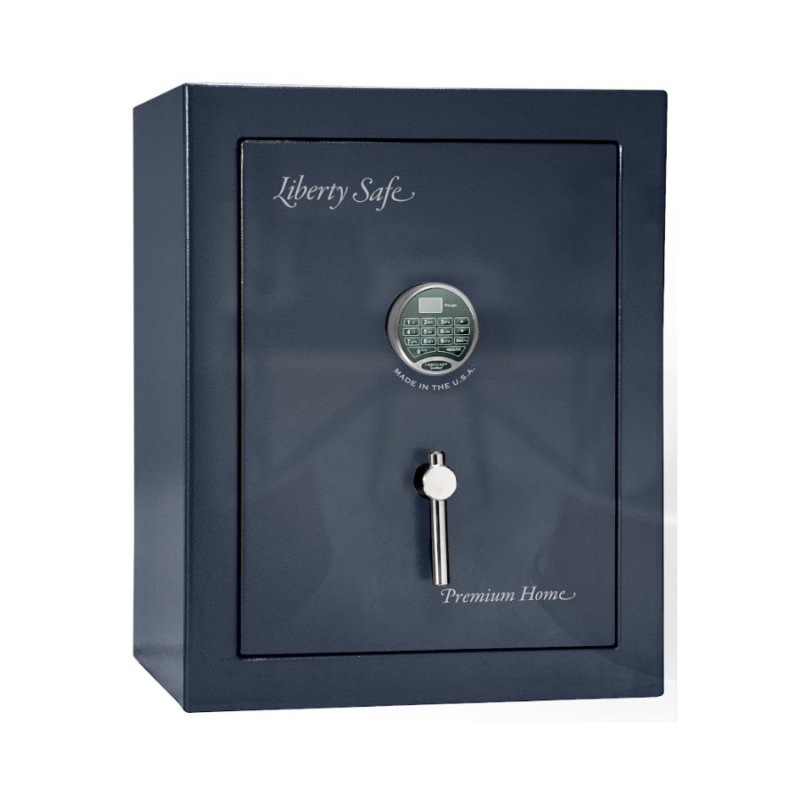 Liberty Premium Home 08 Safe in Blue Gloss with Chrome Electronic Lock.