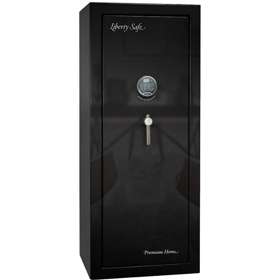 Liberty Premium Home 17 Safe in Black Gloss with Chrome Electronic Lock.