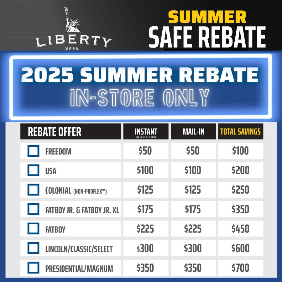 Liberty Summer Rebate. In-Store Only.