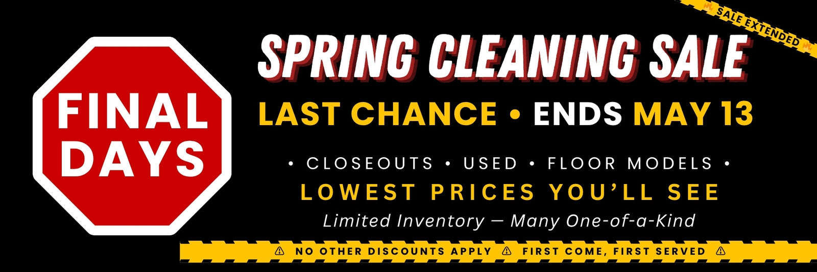 Final days Spring Cleaning safe sale – last chance deals on closeout, used and floor model safes, limited inventory, ends May 13