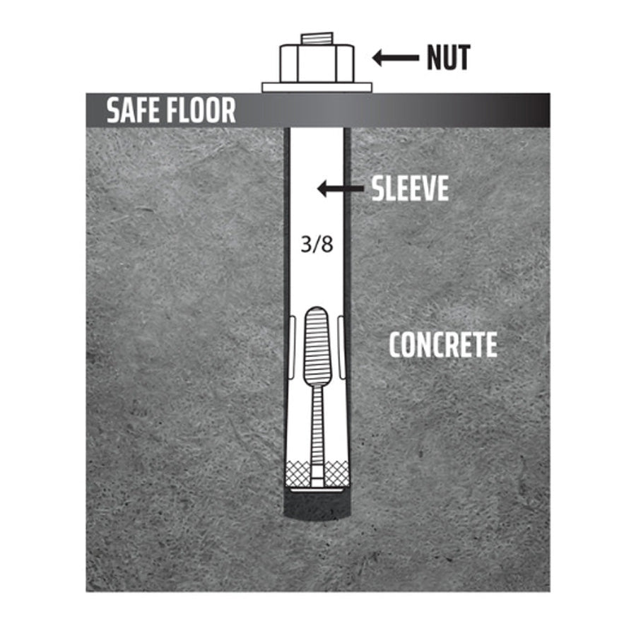 Gun Safe Anchoring Kit for Concrete with Drill Bit Included.