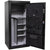 CENTURION 32 Safe in Textured Black with Chrome Electronic Lock, door open.