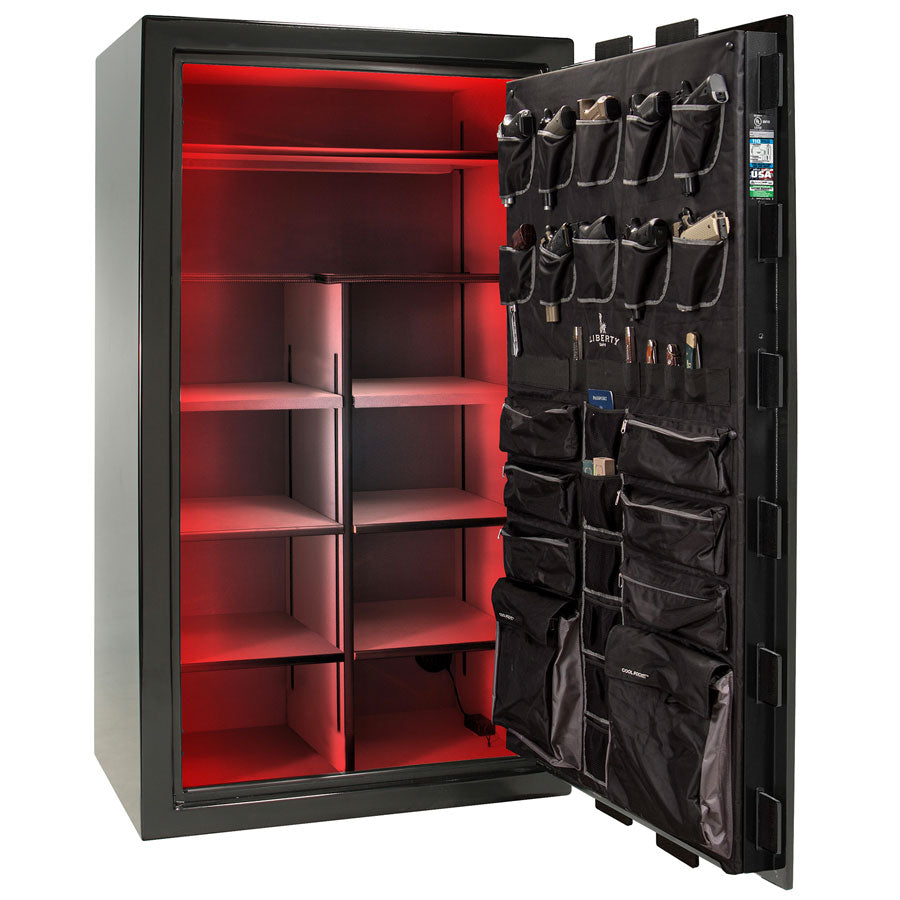 Clearview-Multicolor-Red lights shown inside safe.