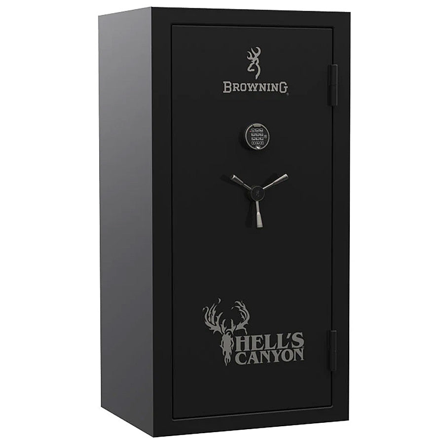 Browning Safe Hell&#39;s Canyon HC-33 in Gloss Black, door closed.