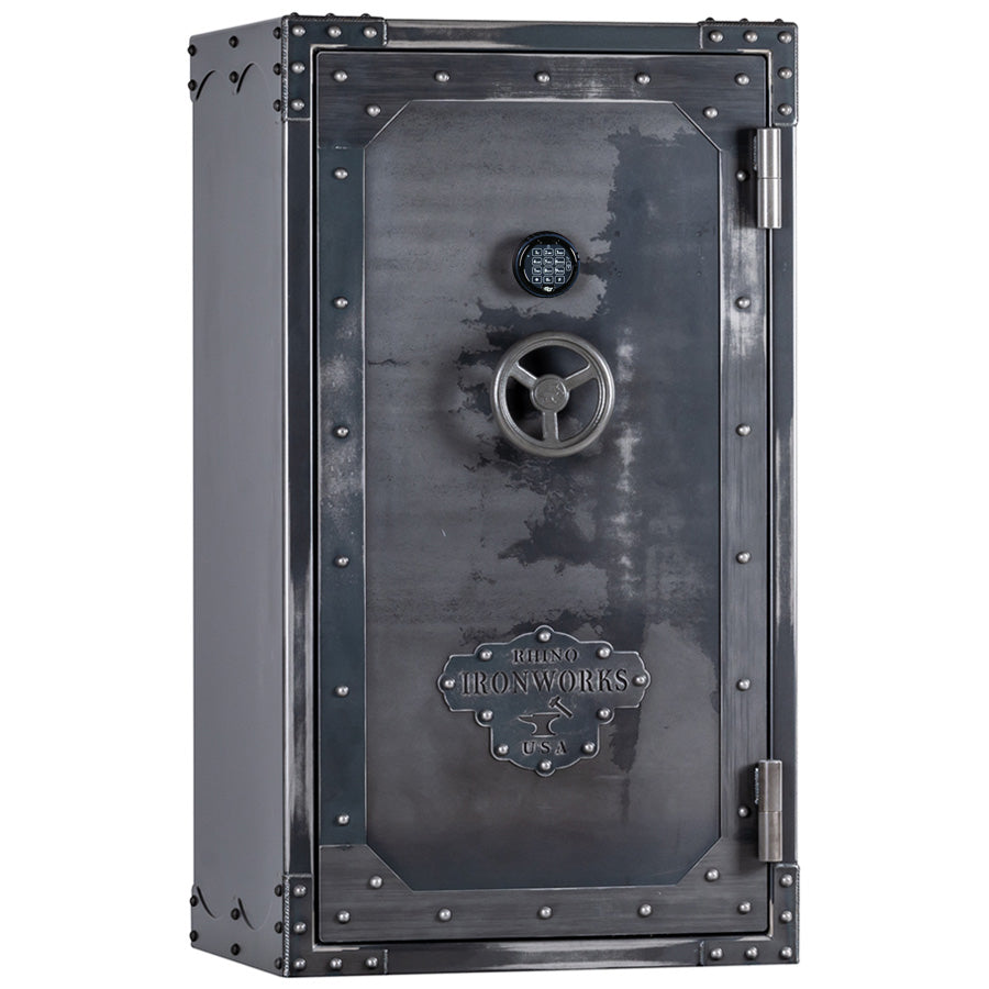 Rhino Metals Ironworks Lightning AIX6033 Exterior with Antiqued Ironworks Finish and Electronic Lock.