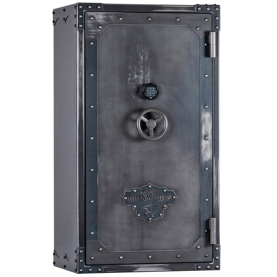 Rhino Metals Ironworks Lightning AIX6636 Exterior with Antiqued Ironworks Finish and Electronic Lock.