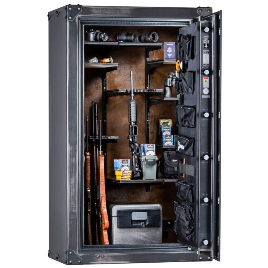 Ironworks IWT7242 Thunderbolt safe with antique distressed finish – mechanical lock.