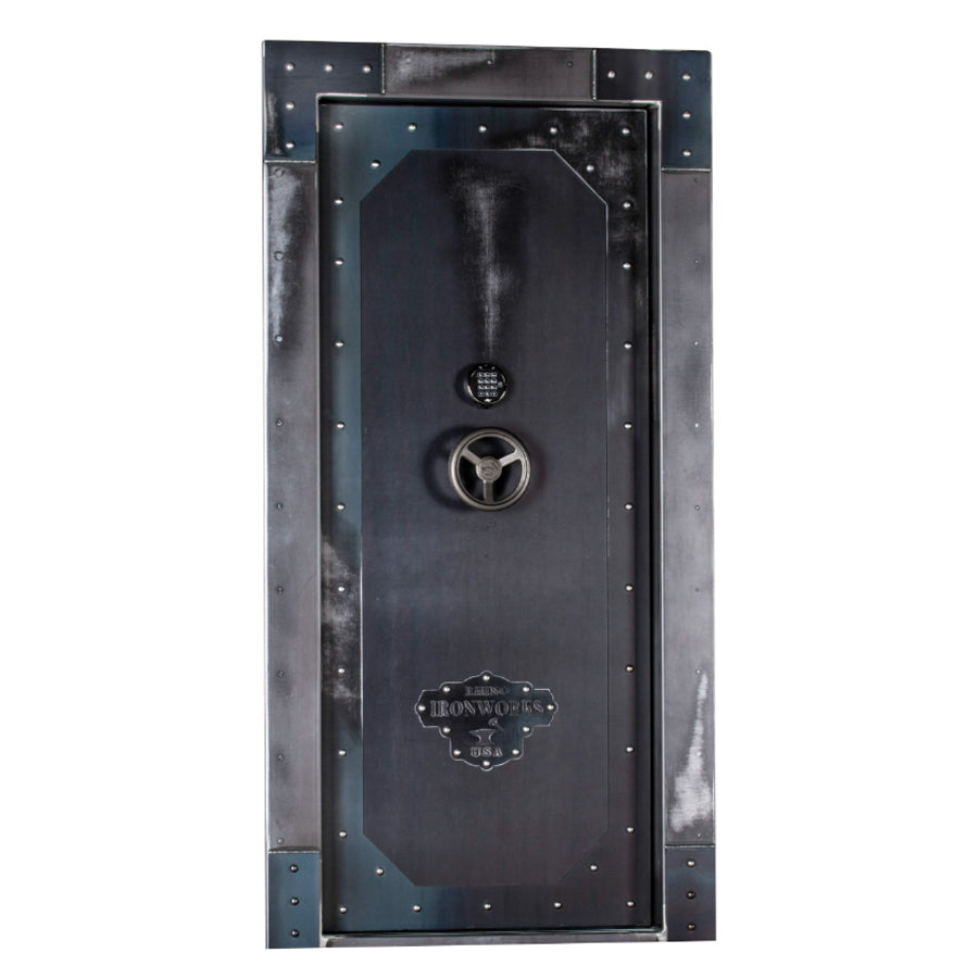 Rhino Vault Door In-Swing IWVD8240 exterior in Antiqued Ironworks finish.
