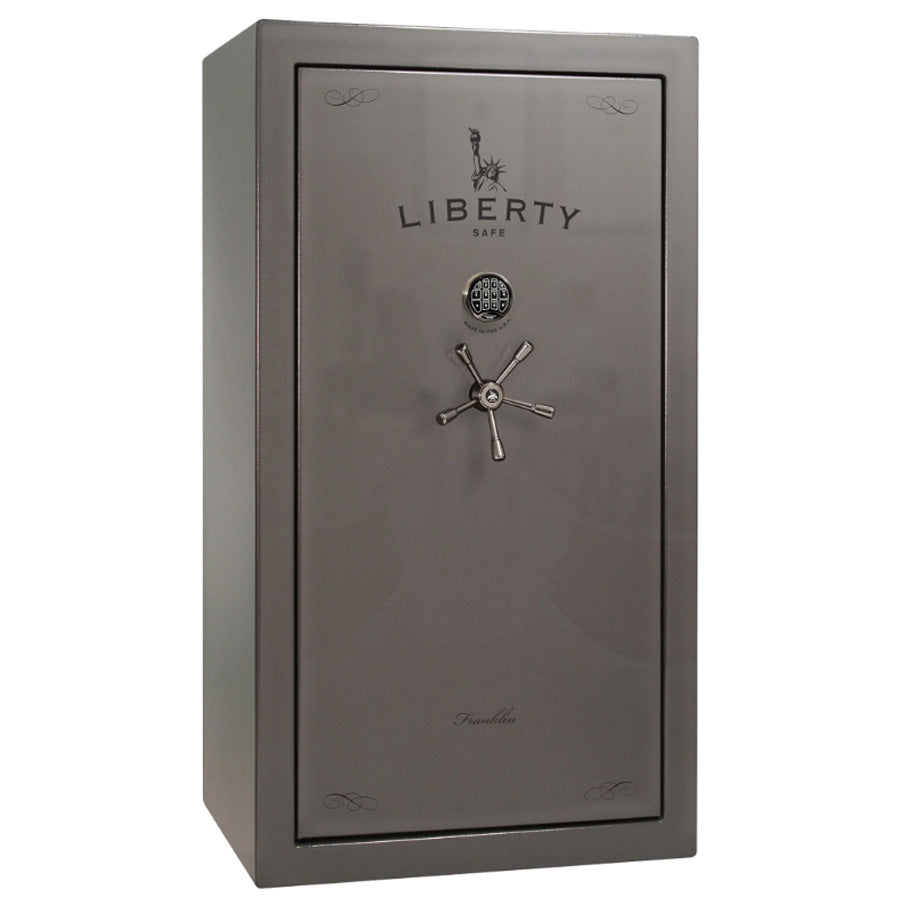 Liberty Safe Franklin 40 in Gray Gloss with Black Chrome, Exterior.