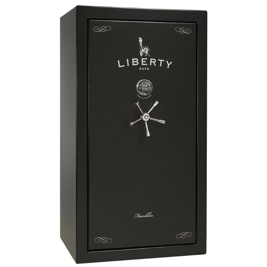 Liberty Safe Franklin 40 in Textured Black with Chrome, Exterior.