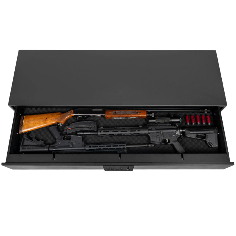 Liberty Safe HDV-700X Biometric Handgun Vault, loaded Interior.