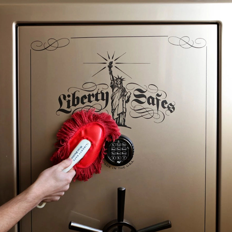 Liberty Safe Mini Duster for cleaning dust from gun safes and home safes without scratching the finish