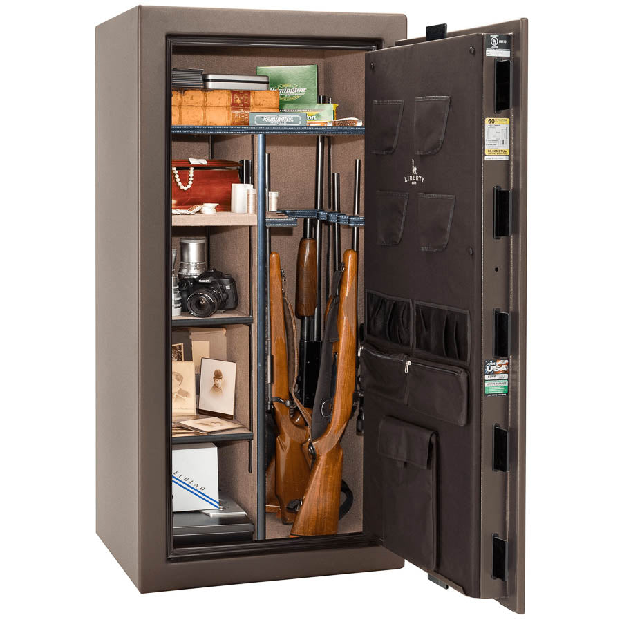 Liberty Colonial 23 Safe in Textured Bronze, Open.