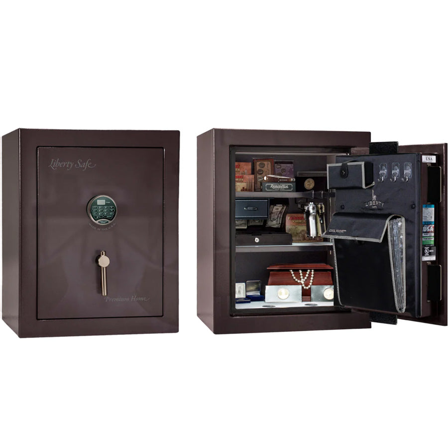 Liberty Premium Home 08 Safe in Black Cherry Gloss with Black Chrome Electronic Lock.