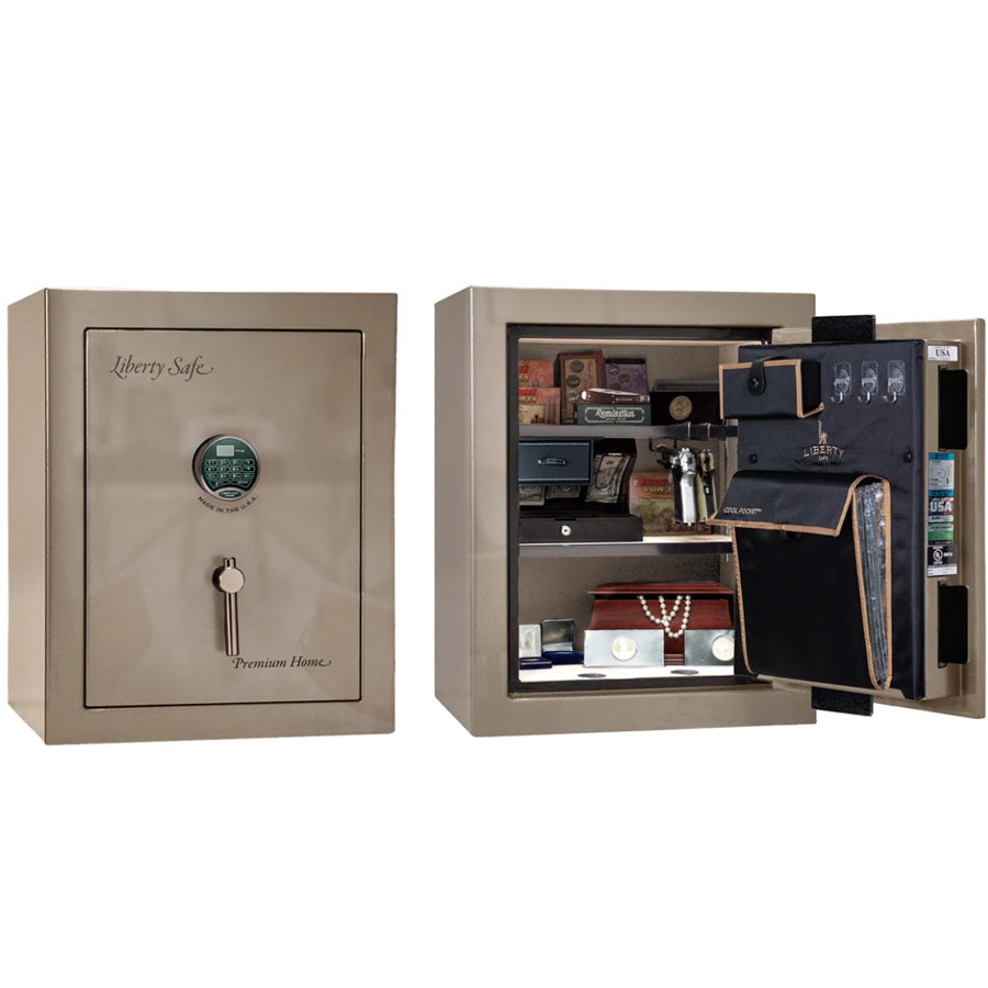 Liberty Premium Home 08 Safe in Champagne Gloss with Black Chrome Electronic Lock.