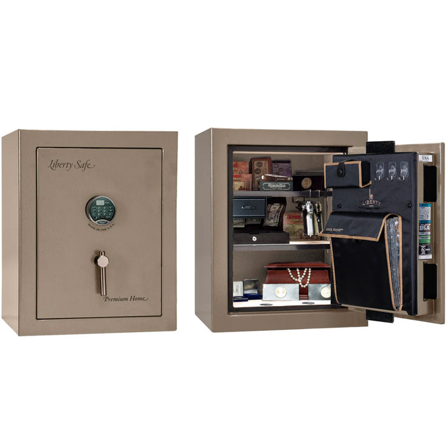 Liberty Premium Home 08 Safe in Burgundy Marble with Black Chrome Electronic Lock.