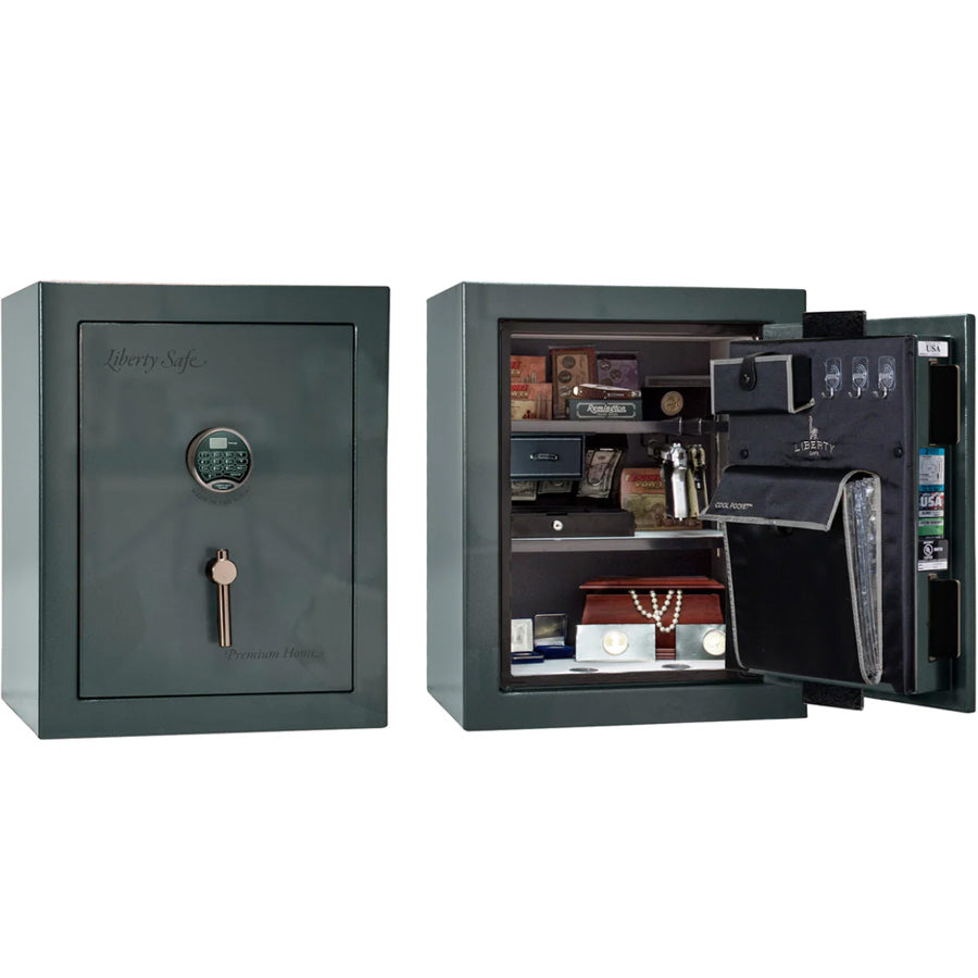 Liberty Premium Home 08 Safe in Forest Mist Gloss with Black Chrome Electronic Lock.