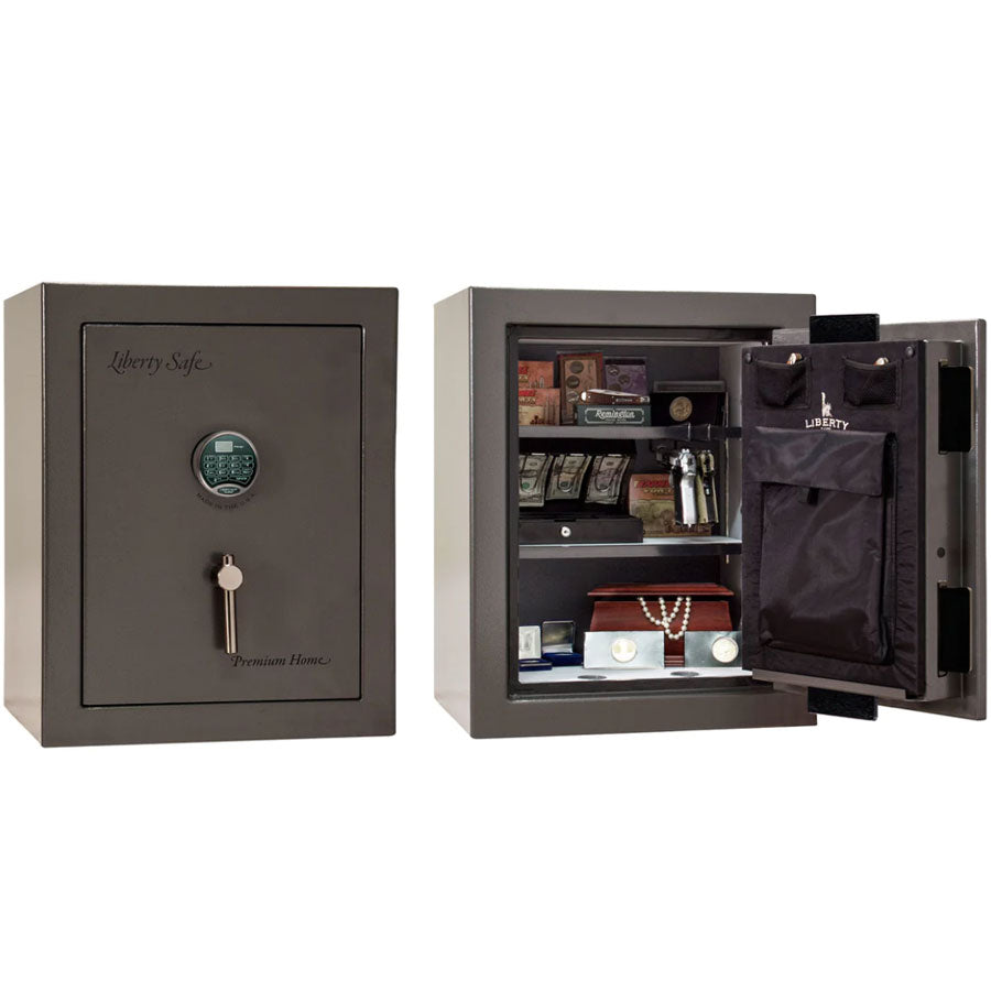 Liberty Premium Home 08 Safe in Gray Marble with Black Chrome Electronic Lock.