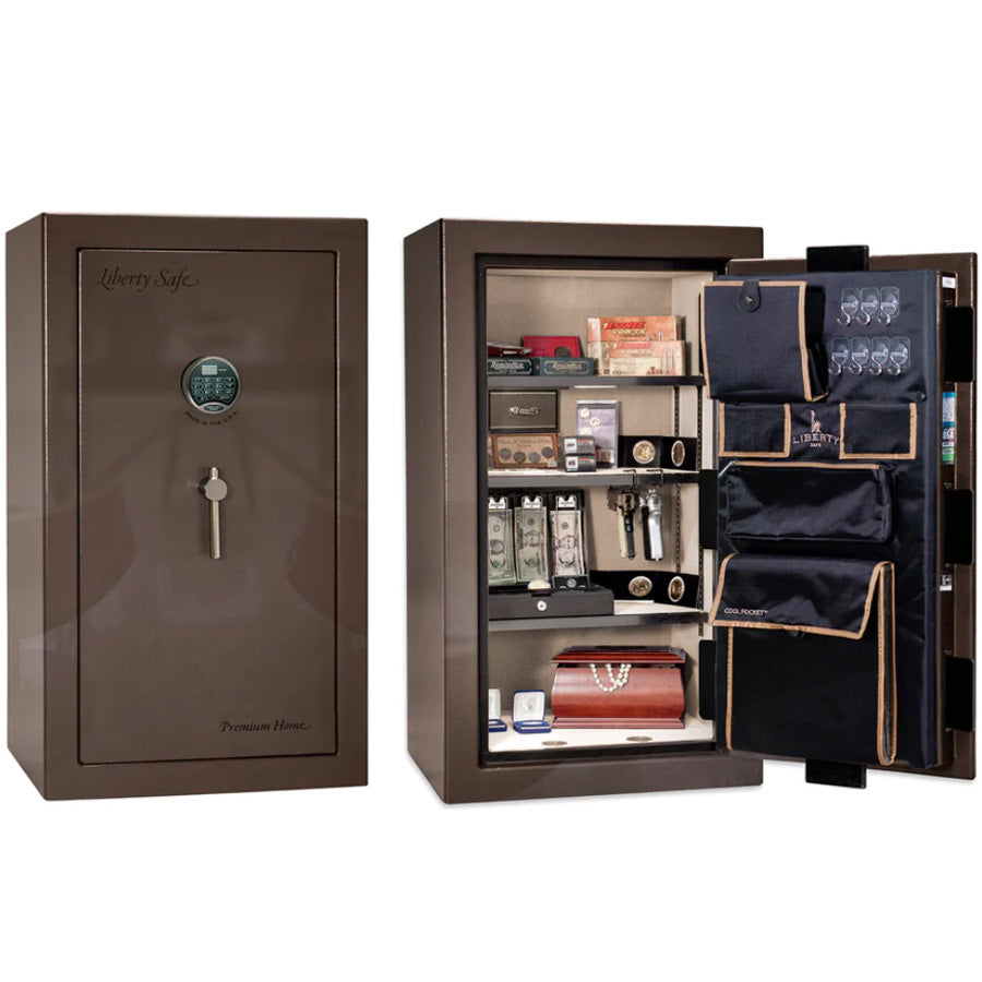 Liberty Premium Home 12 Safe in Bronze Gloss with Black Chrome Electronic Lock.