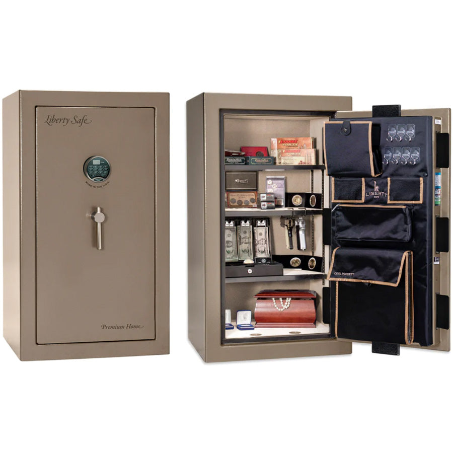 Liberty Premium Home 12 Safe in Champagne Marble with Black Chrome Electronic Lock.