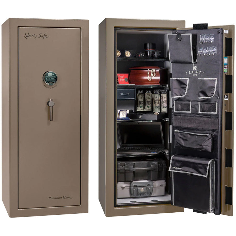 Liberty Premium Home 17 Safe in Champagne Marble with Black Chrome Electronic Lock.