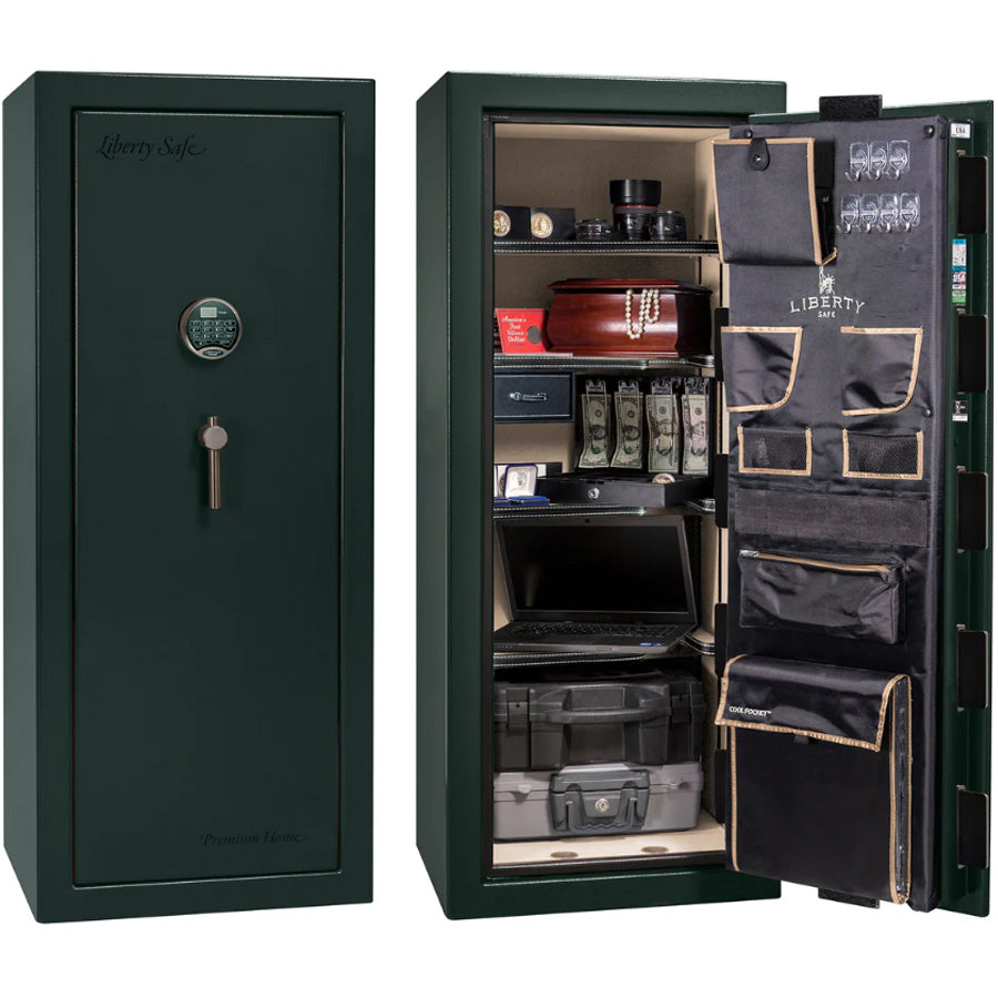 Liberty Premium Home 17 Safe in Green Marble with Black Chrome Electronic Lock.