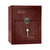 Liberty Premium Home 08 Safe in Burgundy Gloss with Brass Electronic Lock.