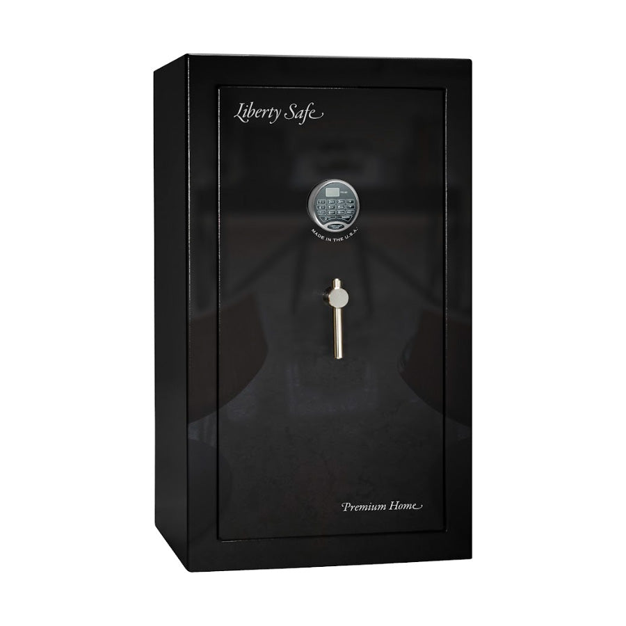 Liberty Premium Home 12 Safe in Black Gloss with Chrome Electronic Lock.
