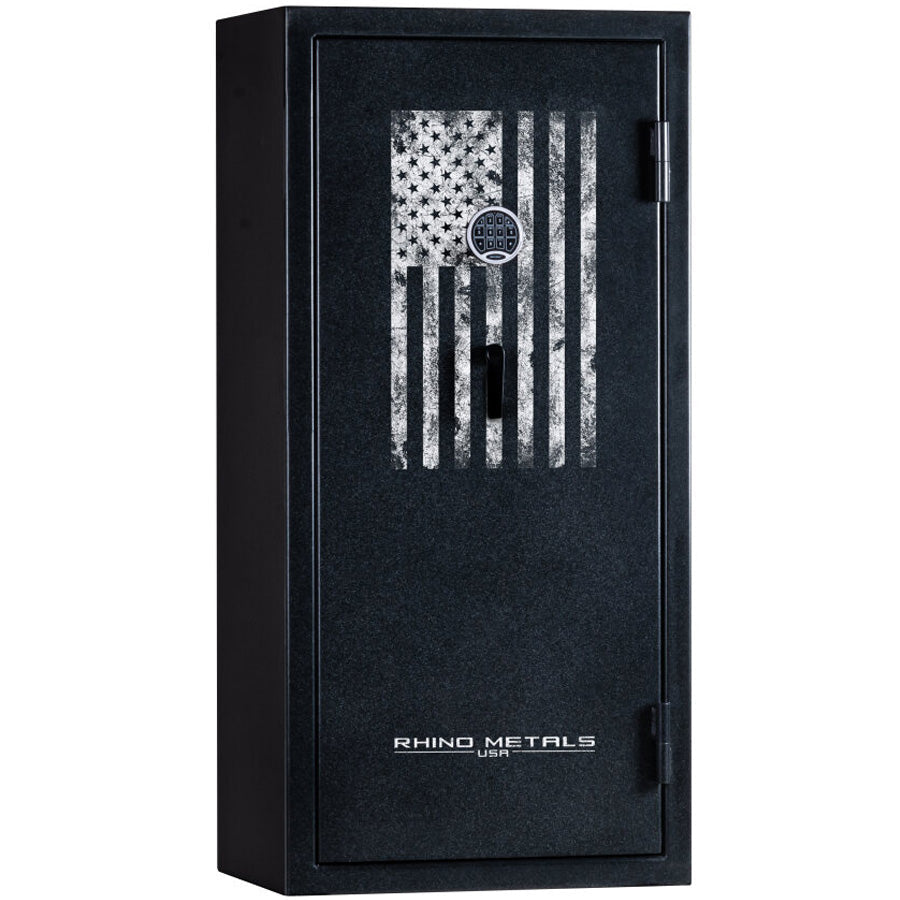 Rhino FFX6028 exterior in Blackstone Finish with USA Flag