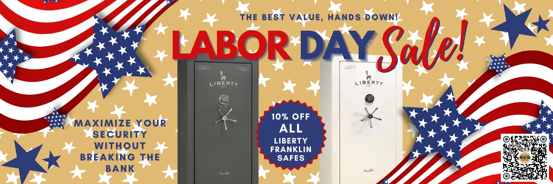 Enjoy 10% off savings on Liberty Franklin safes now through Sept. 1.