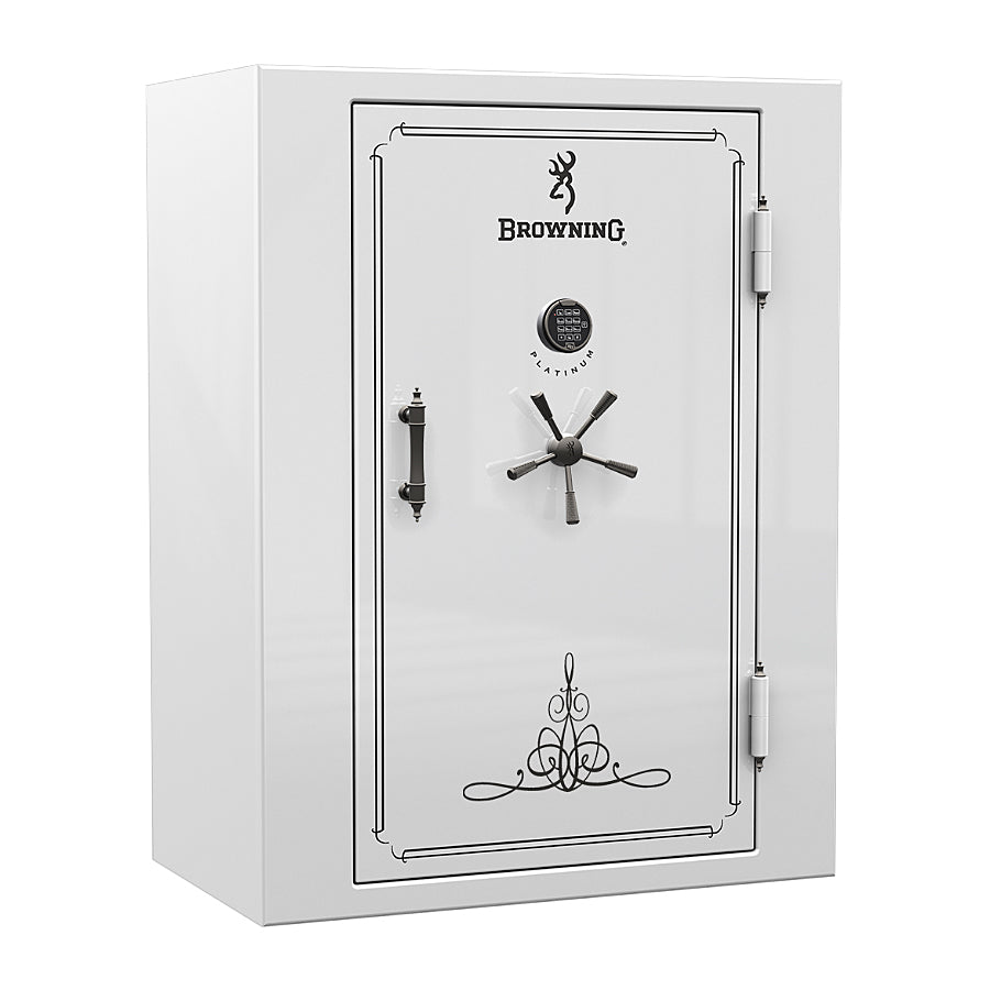 Browning Platinum Plus 49 in gloss white finish with black chrome hardware