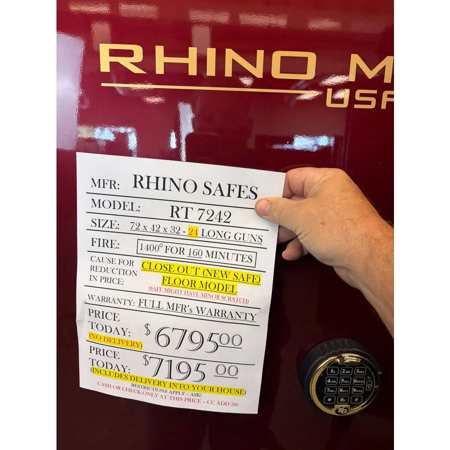 Rhino RT7242 closeout gun safe crimson gloss exterior
