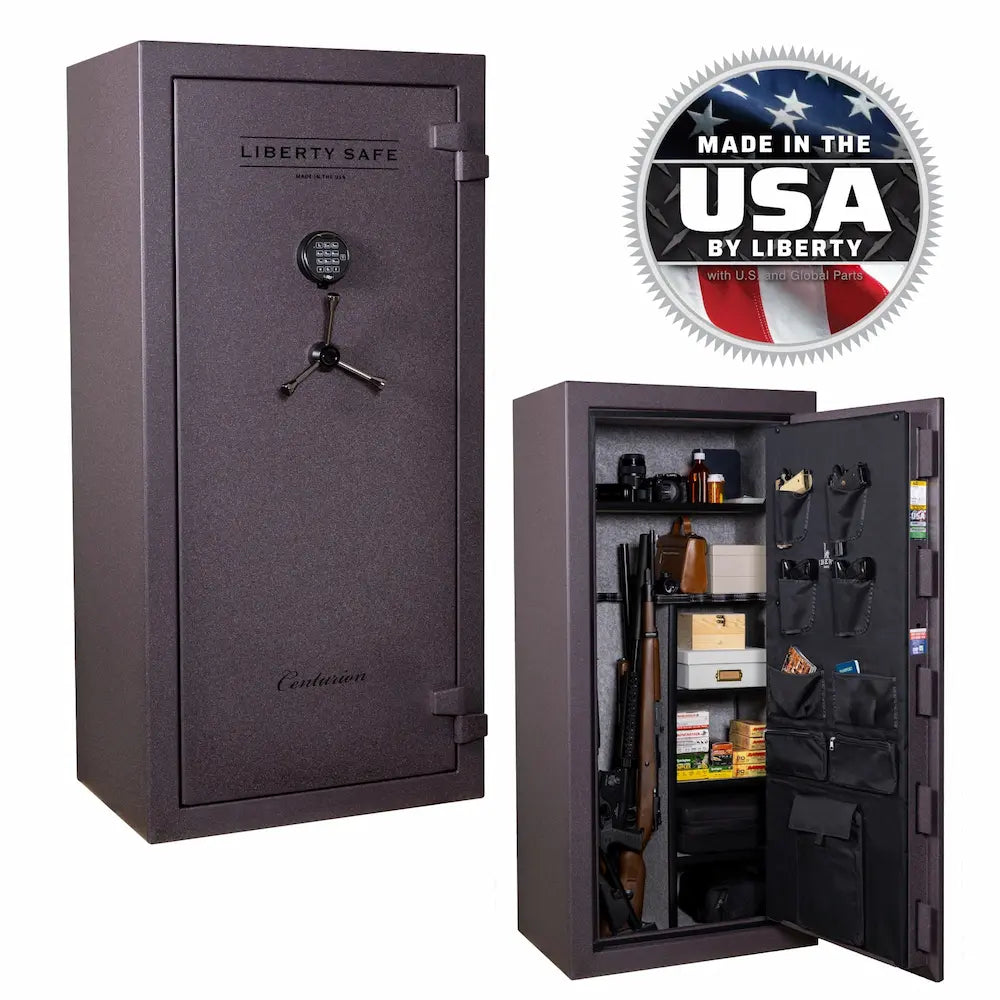 Liberty Centurion 24 gun safe forged red textured stacked interior and exterior