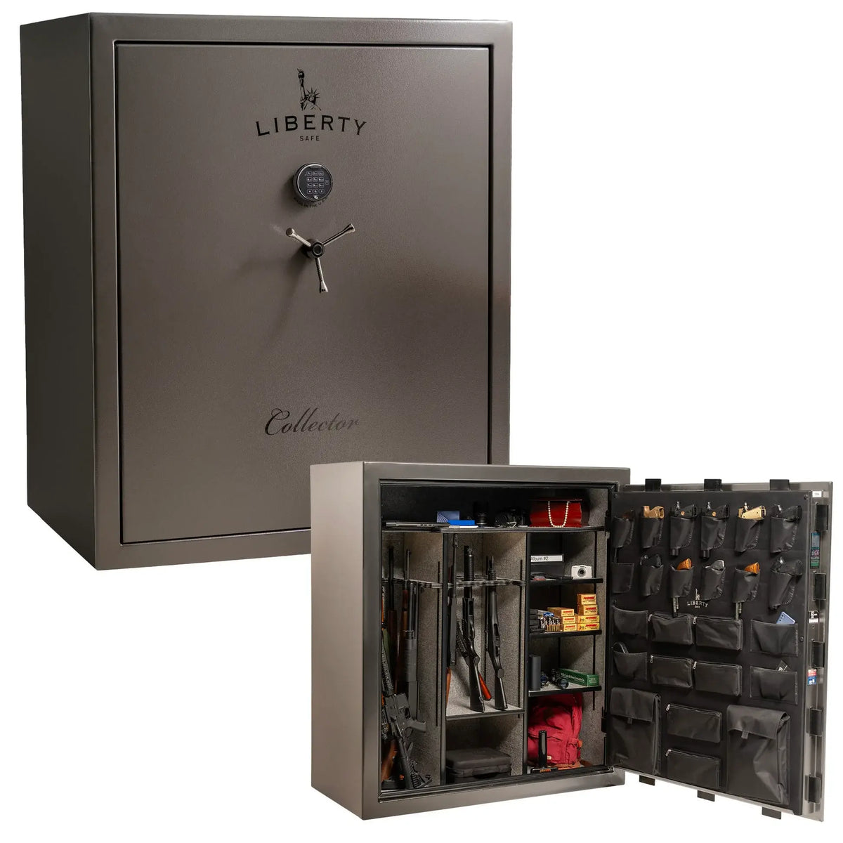 Liberty Collector in gray marble electronic lock interior and exterior