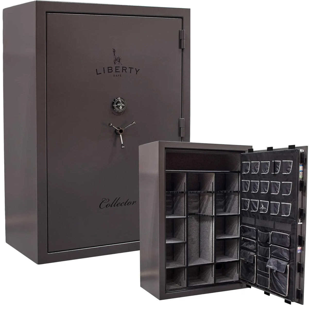 Liberty Safe Collector T with mechanical lock in gray marble interior and exterior