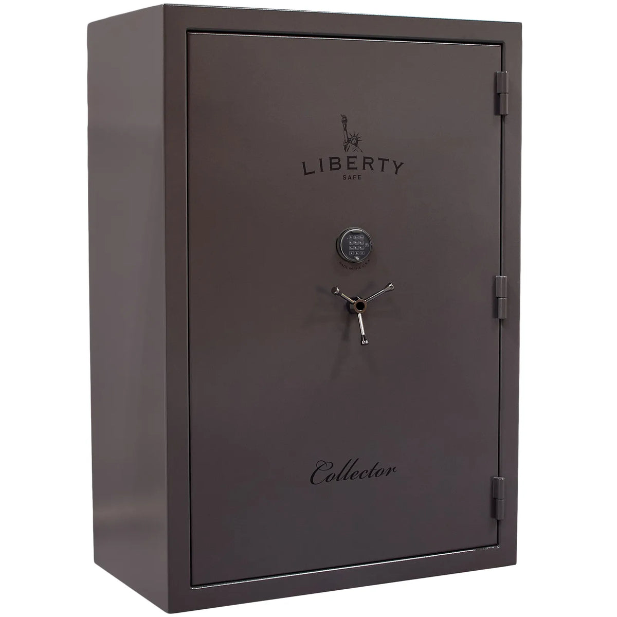 Liberty Safe Collector T in gray marble and electronic lock exterior
