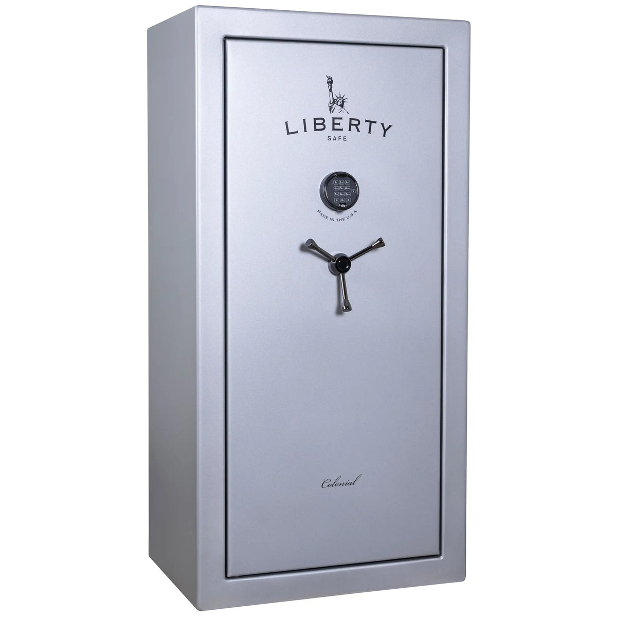 Liberty Colonial 23 gun safe glacial steel exterior front view