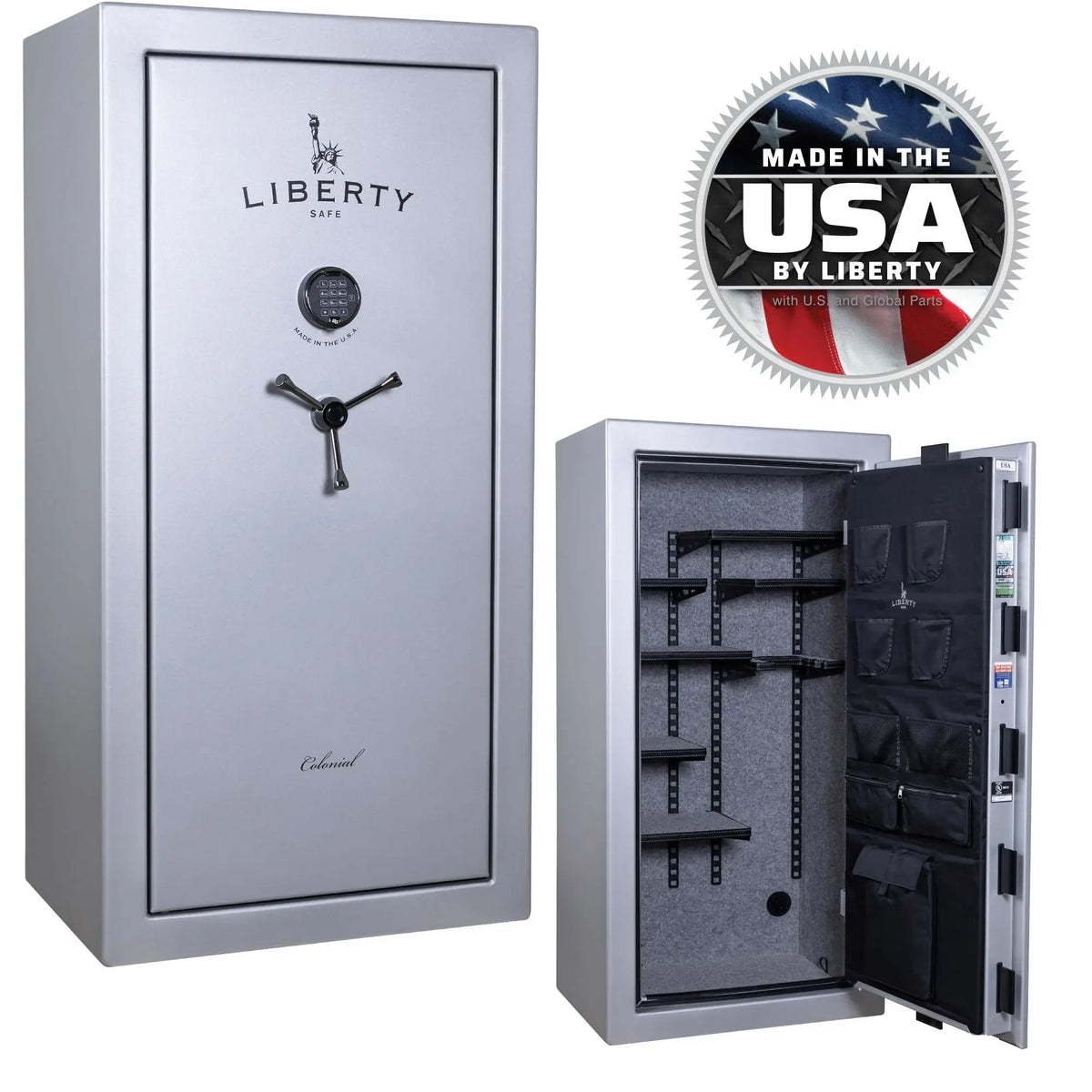 Liberty Safe Colonial 23 glacial steel stacked pro flex exterior and interior