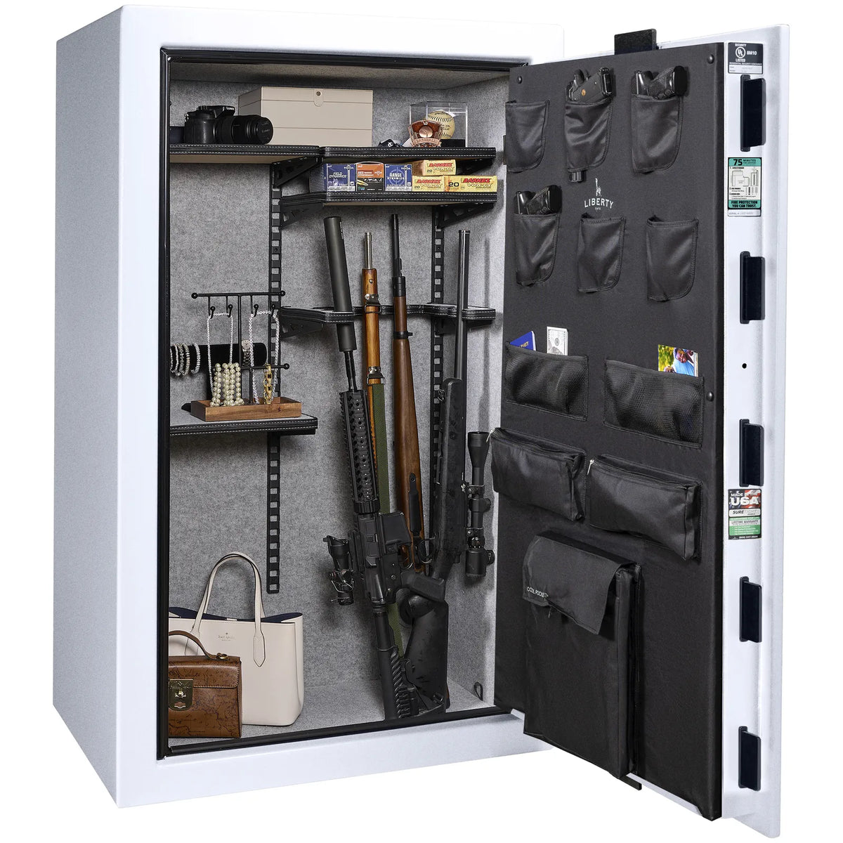 Liberty Colonial 30 Safe in Glacial Steel, Pro Flex Interior - Loaded.
