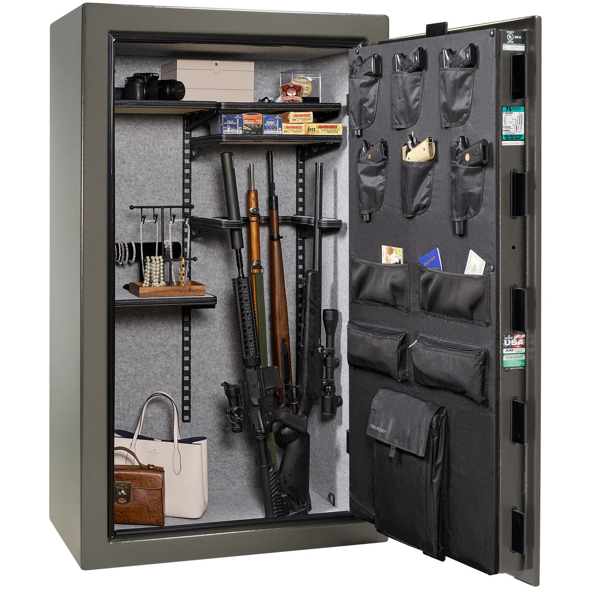 Liberty Colonial 30 Safe in Gray Marble, Pro Flex Interior - Loaded.