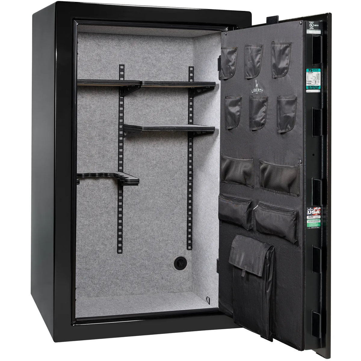Liberty Colonial 30 Safe in Black Gloss, Pro Flex Interior - Empty.