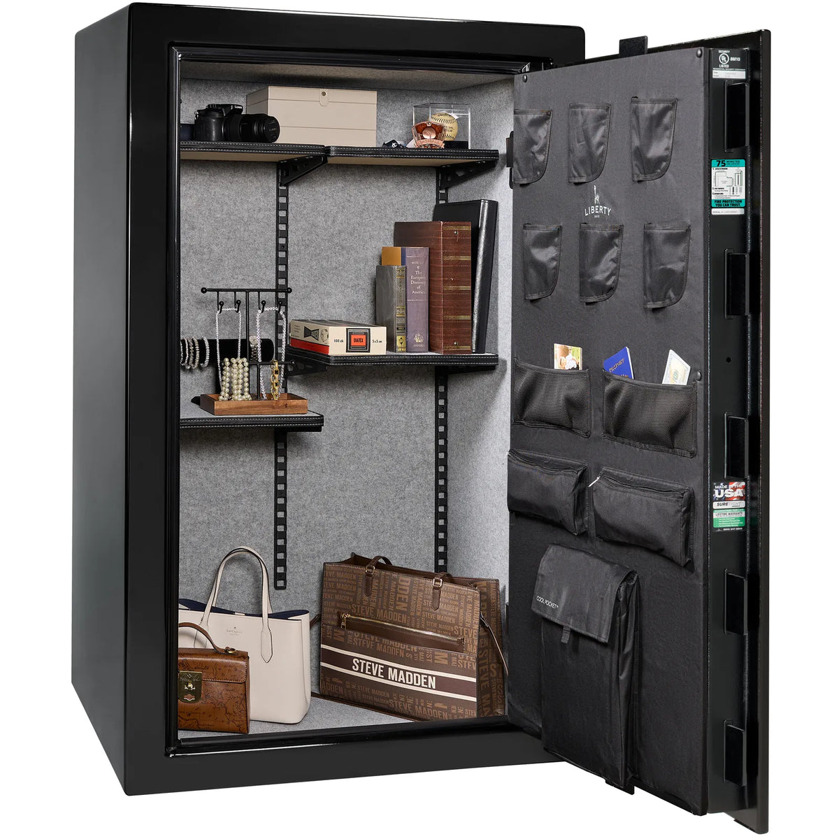 Liberty Colonial 30 Safe in Black Gloss, Pro Flex Interior - Full No Guns.