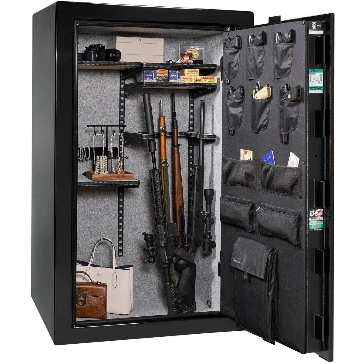 Liberty Colonial 30 Safe in Black Gloss, Pro Flex Interior - Loaded.