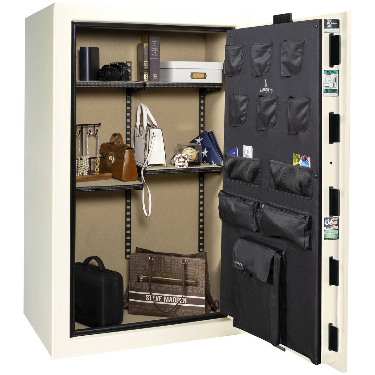 Liberty Colonial 30 Safe in White Gloss, Pro Flex Interior - Full No Guns.