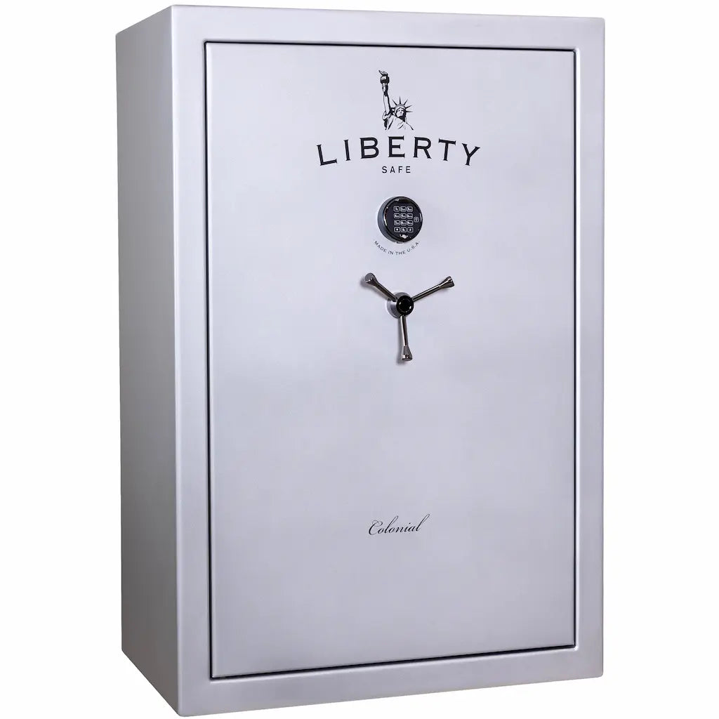 Liberty Colonial 35 gun safe glacial steel exterior front view