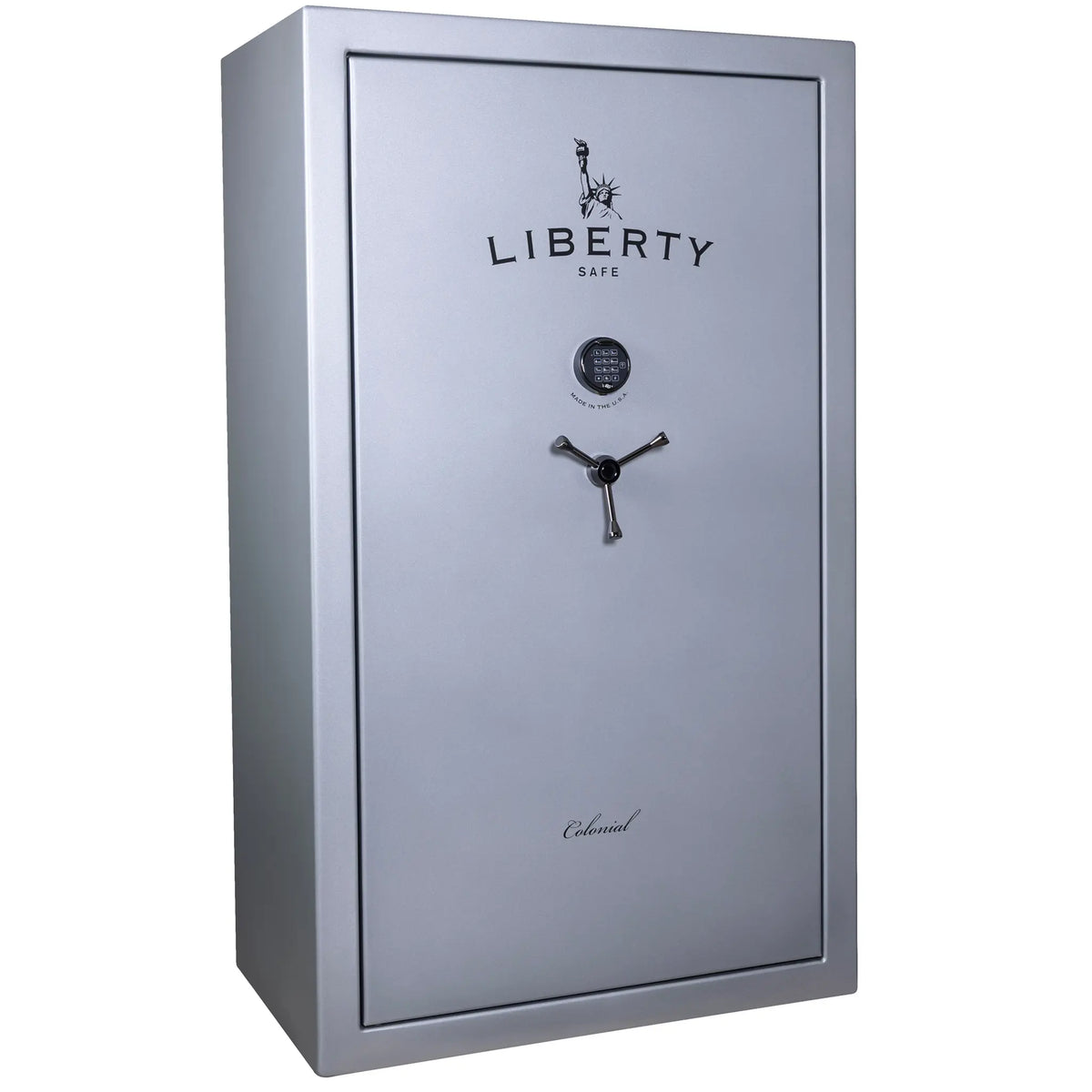 Liberty Colonial 50 gun safe glacial steel exterior front view