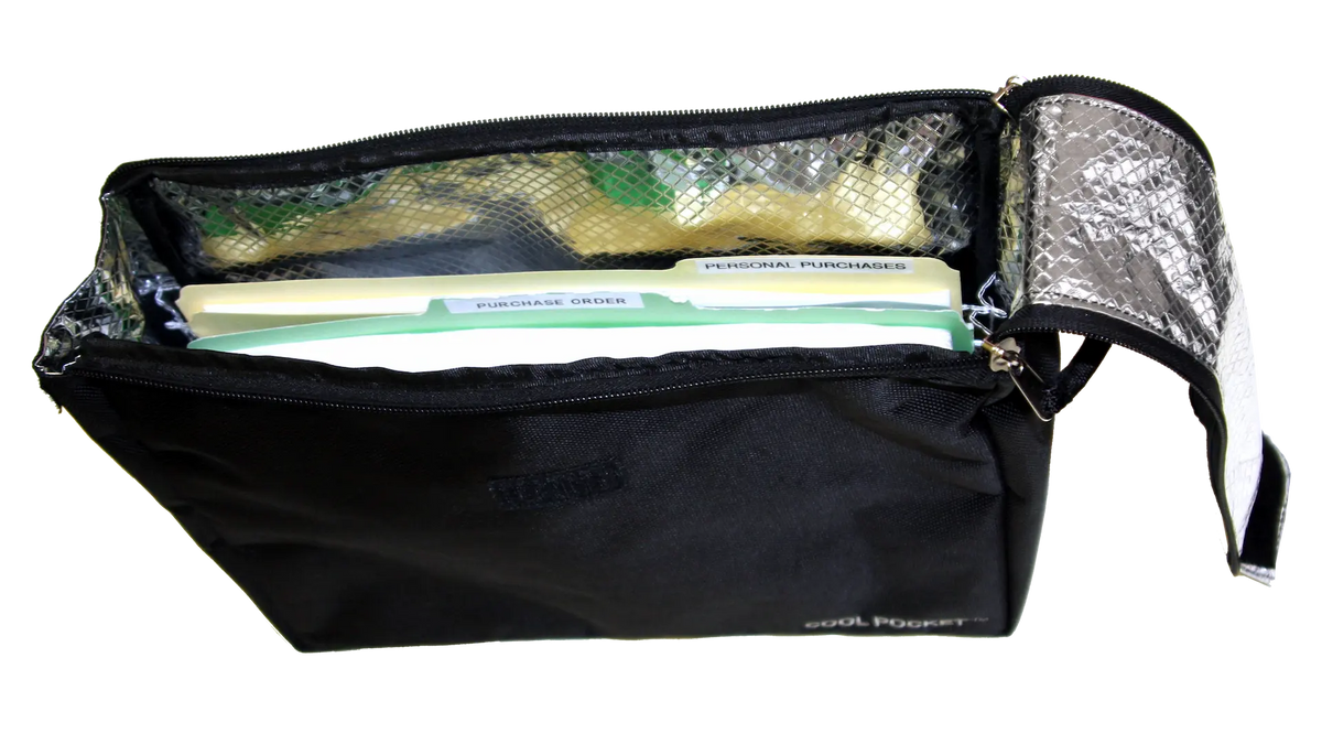 Liberty COOL POCKET fire-resistant document bag storing important papers inside a safe