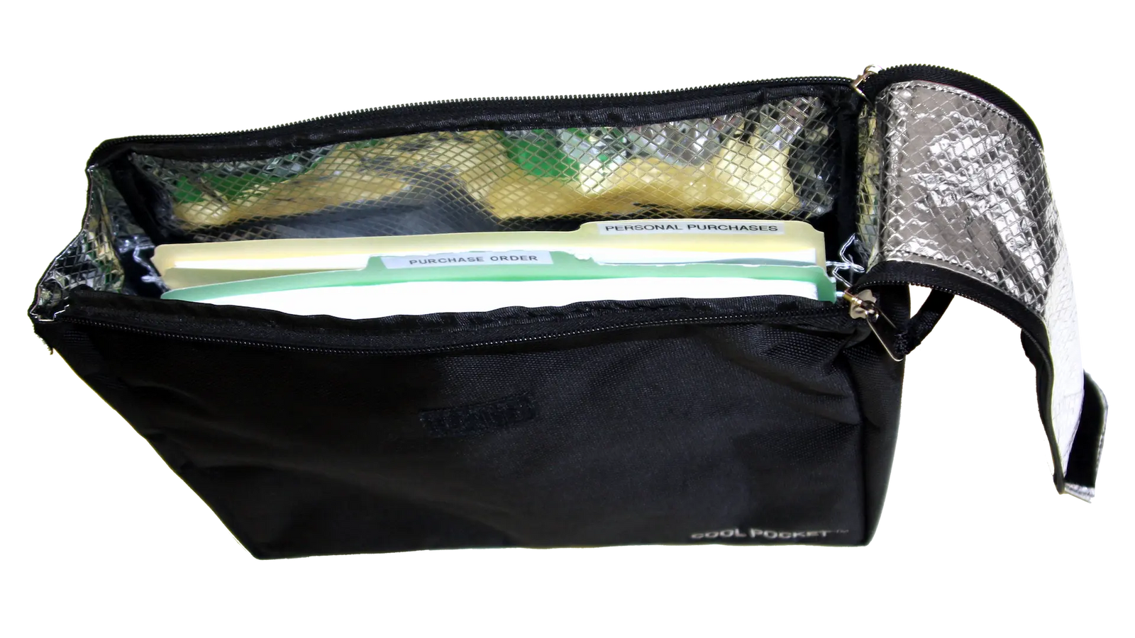 Liberty COOL POCKET fire-resistant document bag storing important papers inside a safe