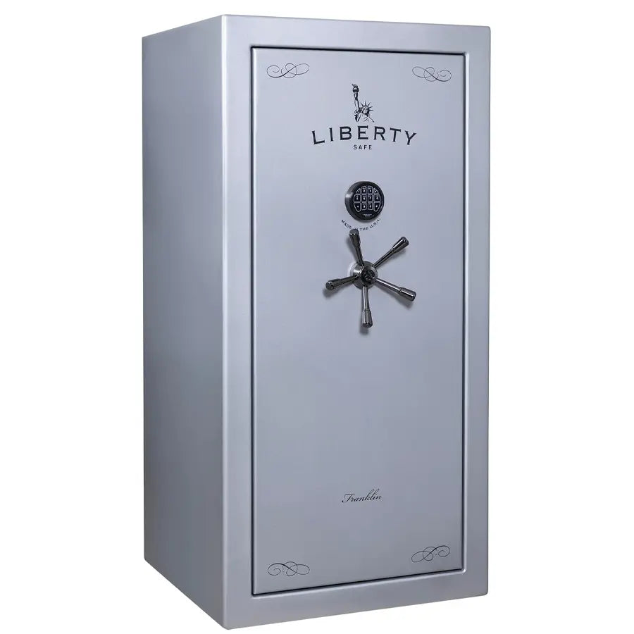 Liberty Franklin 29 gun safe exterior in glacial steel limited edition color available