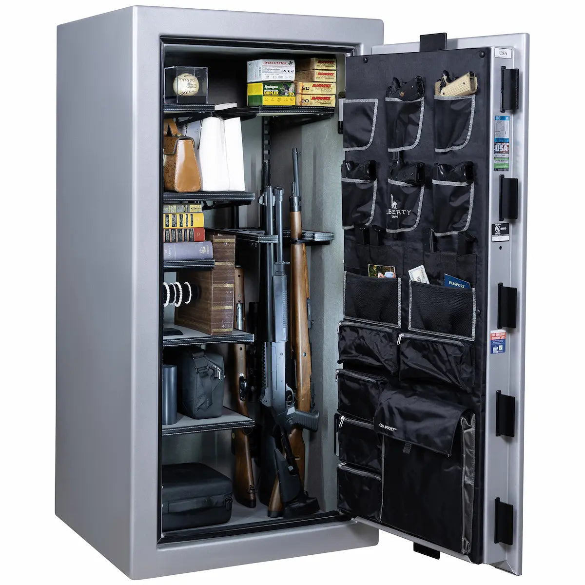 Liberty Franklin 29 gun safe glacial steel Pro Flex interior loaded